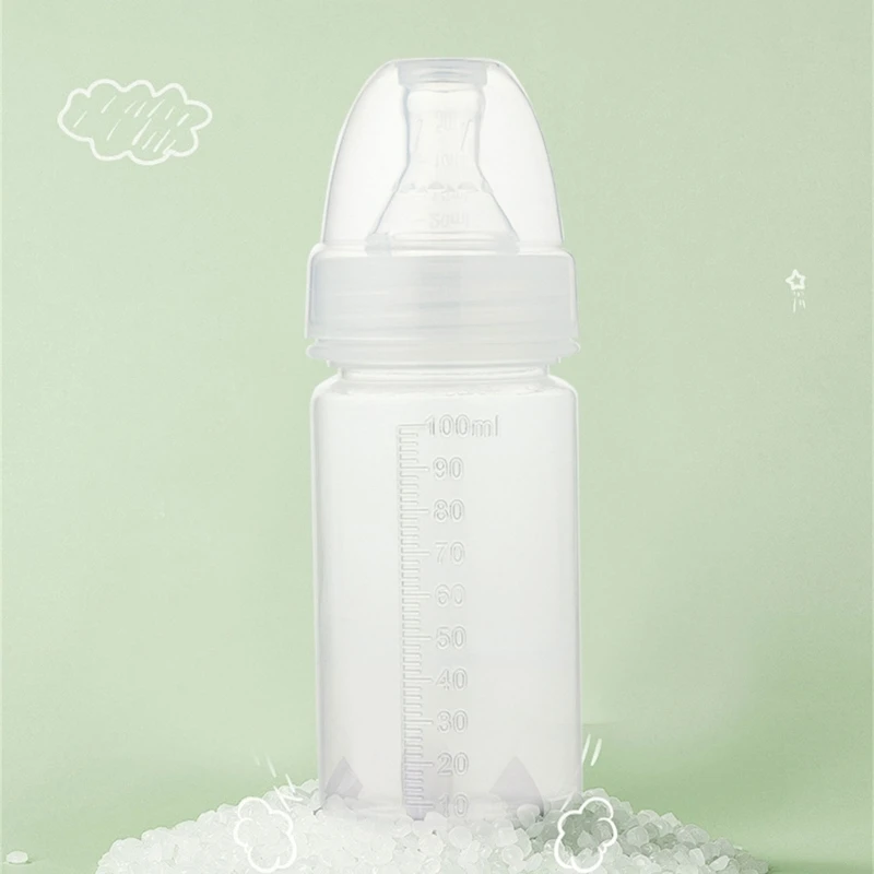 

J15U Newborns Disposable Feeding Bottle 100ml Soft Silicone Nipple Portable Design