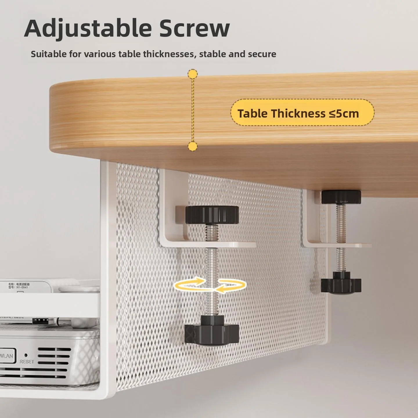 Desktop Cable Organizer Box Computer Desk Bottom Wire Socket Storage Rack Home Organization Tool Iron Material Cable Management