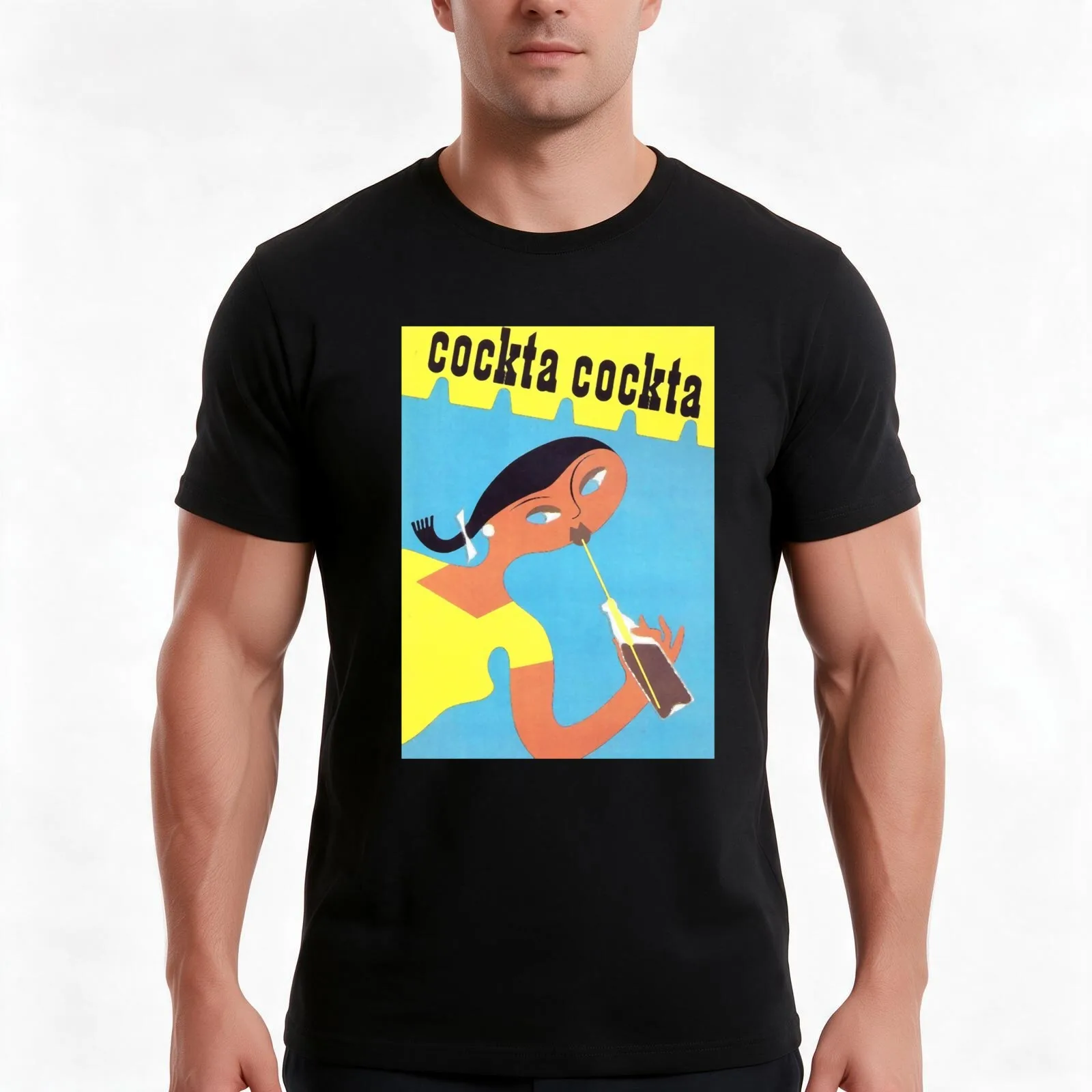 Yugoslavia - Cockta T-Shirt, Summer Casual Cotton Tee, Oversized Streetwear Tops, Vintage Graphic Print, Loose Fit Short Sleeve