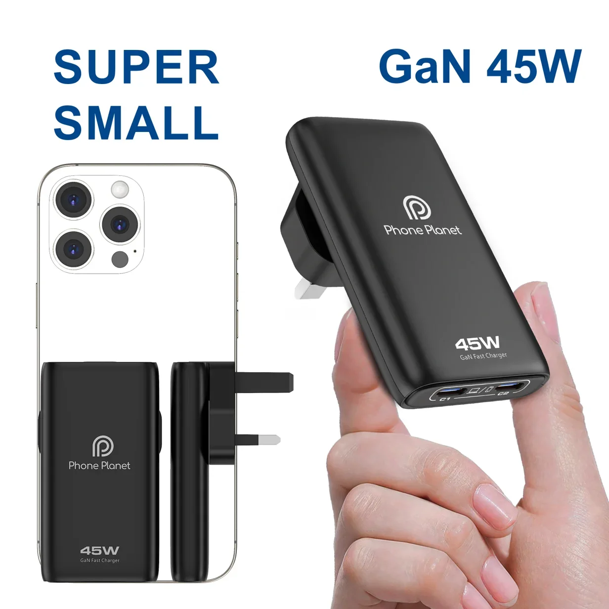 

Новое супер ультратонкое умное зарядное устройство GaN 45 Вт, быстрый адаптер, зарядное устройство для США/ЕС/Великобритании для IOS, Android, телефона, Macbook, ноутбука, путешествий и офиса