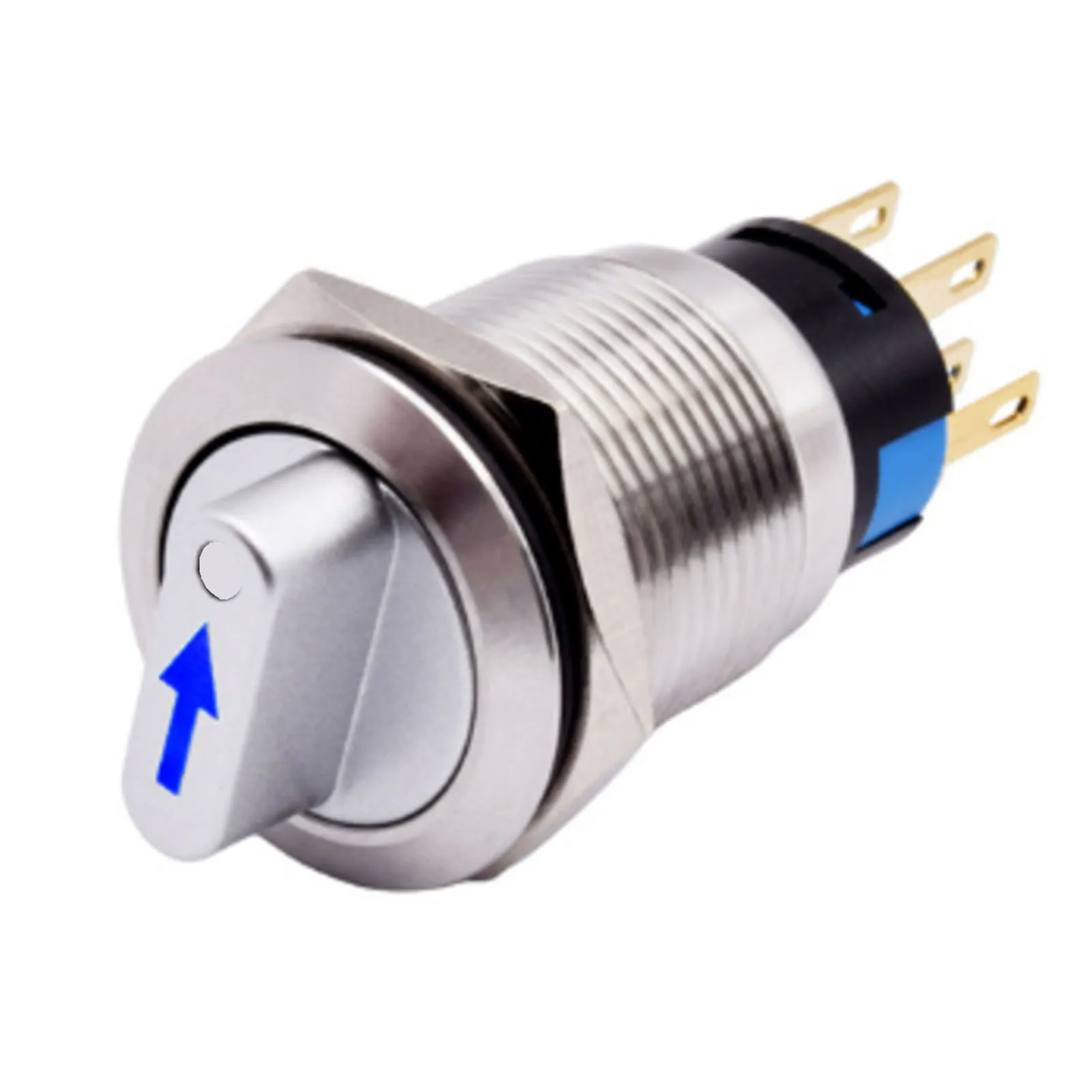 3 Position Rotary Button Switch 19mm 0.75inch Hole Arrow Light Momentary Self-reset Silver Contacts High Quality