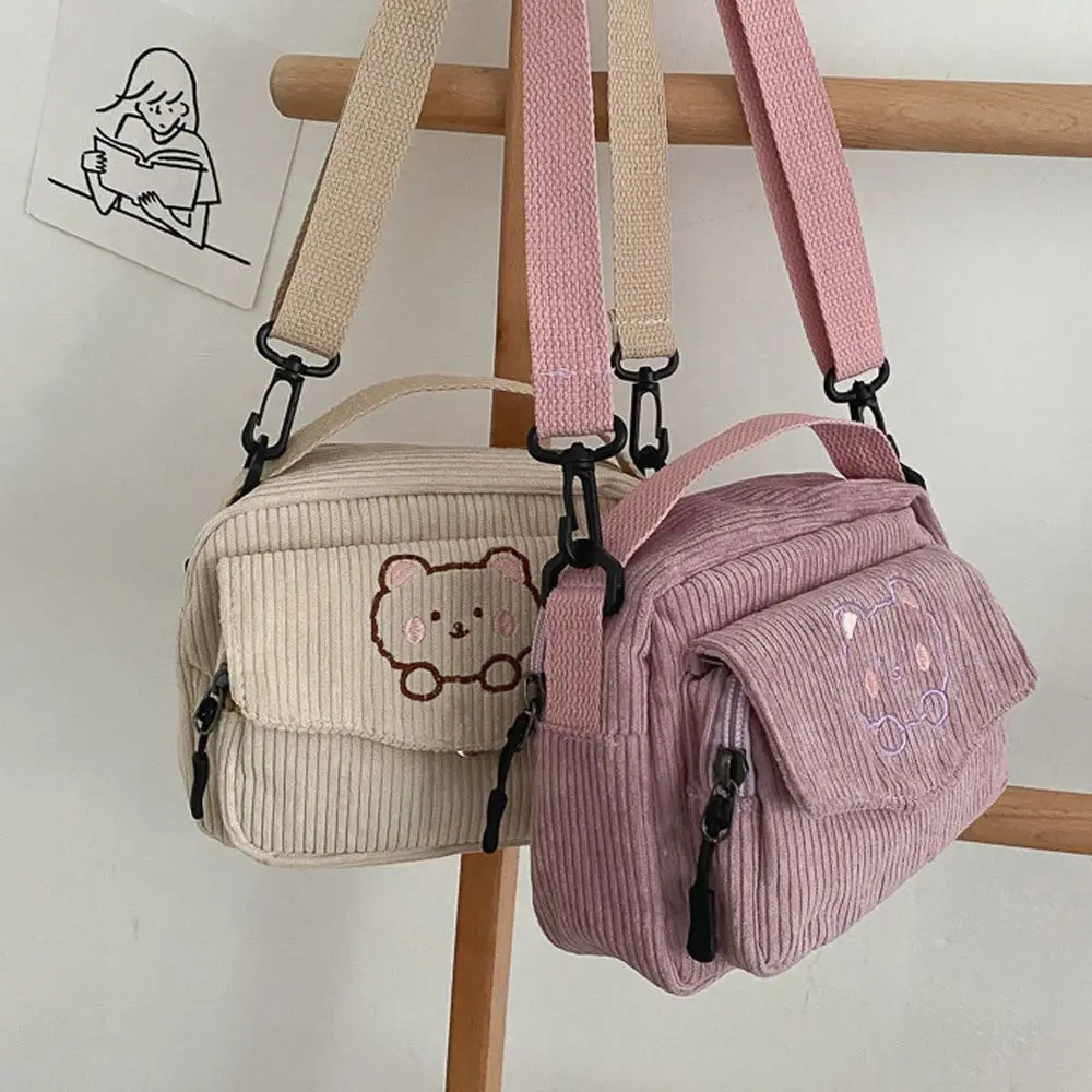 Schattige Japanse Mode Rits Effen Kleur Over De Schouder Mobiele Telefoon Tas Vrouwen Handtas Canvas Messenger Bag