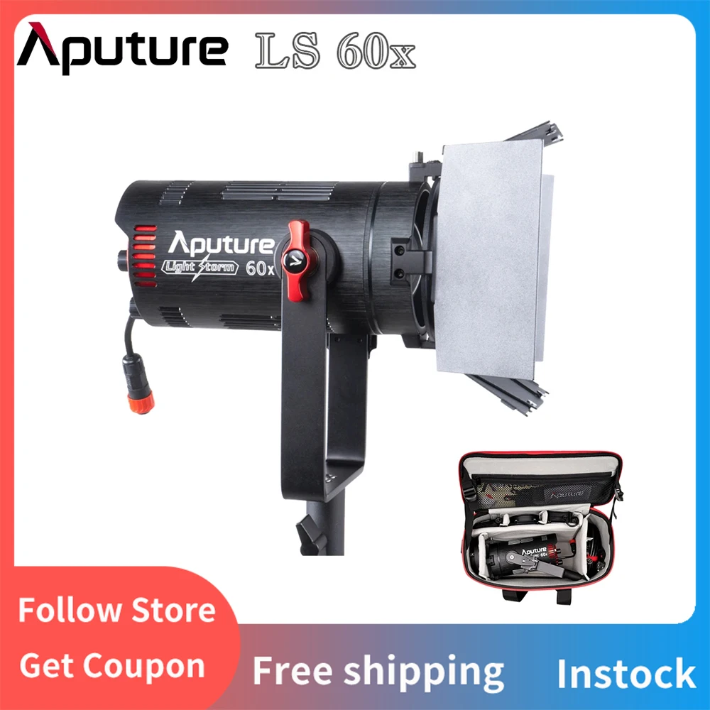 Aputure LS 60X LED Camera Video Photography Light Bi-color 2700K-6500k Studio 80W Portable Outdoor Lighting Spotlight