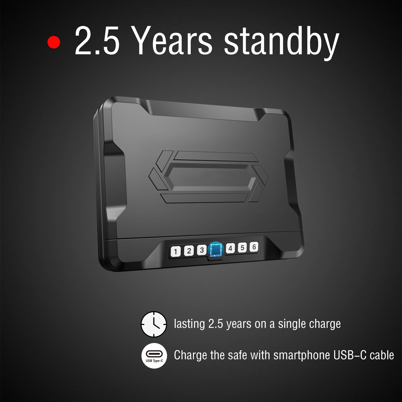 생체 지문 잠금 장치가 있는 다중 권총용 탄약, 자동 개방 뚜껑 안전 장치, 빠른 접근 권총 총