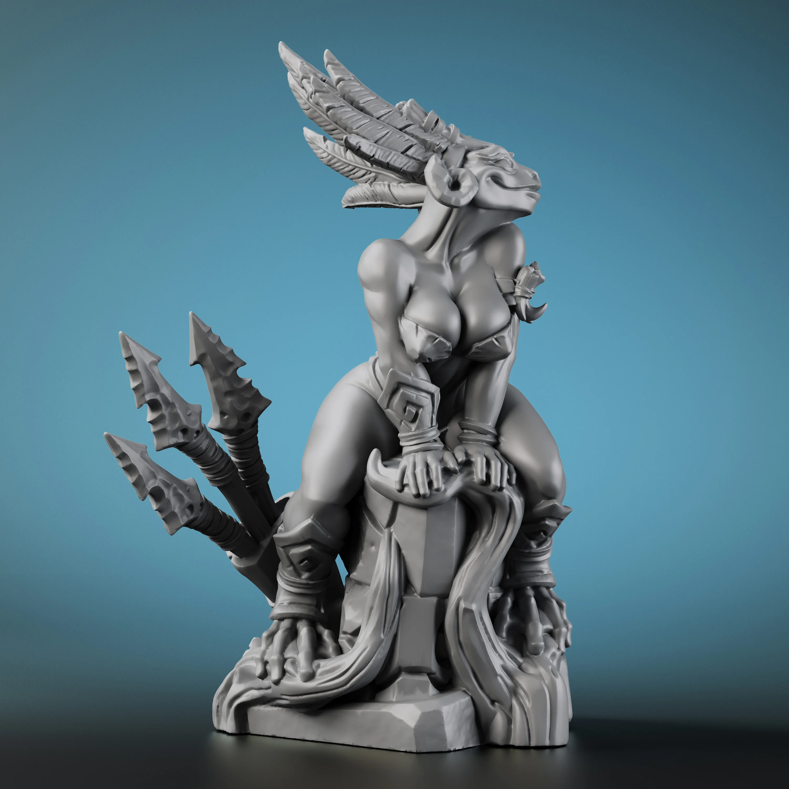 Fantasy Krakia Character Miniature, Lizardfolk Model for RPG Tabletop Adventures, Gift for Collectors and Diorama Scenes