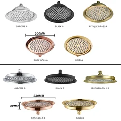 Brass Golden Rainfall Shower Head Rose Gold Handheld Shower Bathroom Replace Rain Showerhead Antique Brass Showerhead Accessory