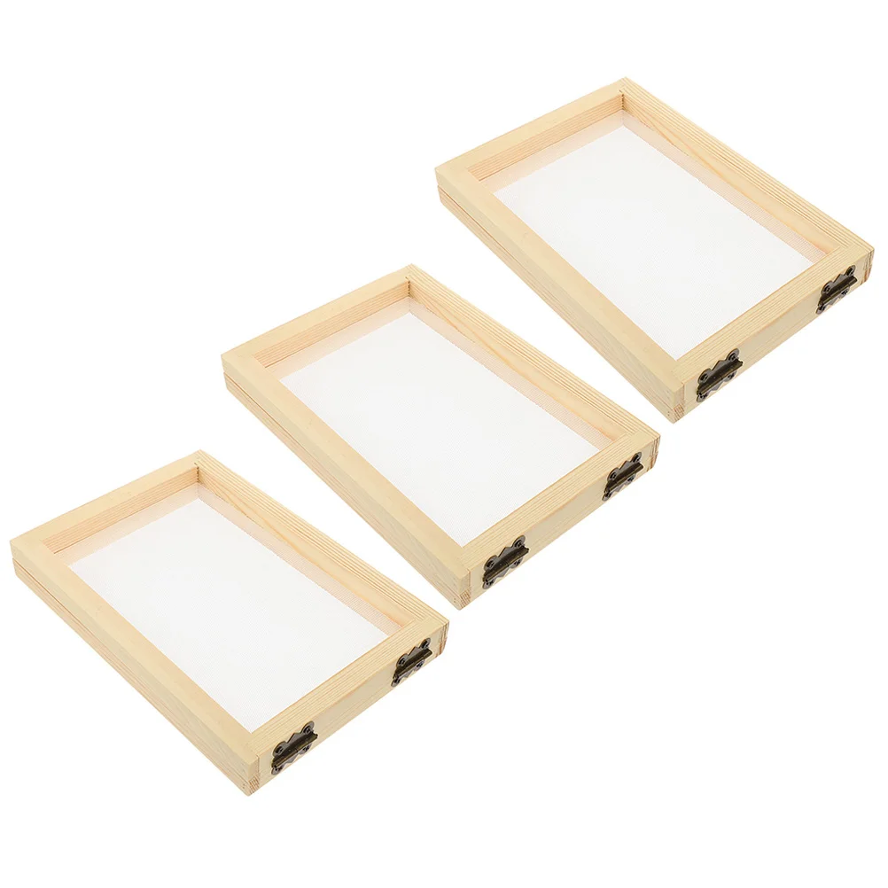 

3 Pcs Paper Frame Children Science Toy Framed Suite Handmade DIY Crafting Wooden Tools Photo