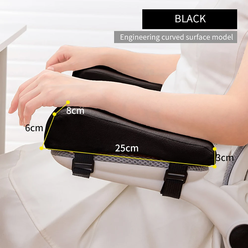 2pcs Office Game Chair Armrest Pad Elbow Pillow Comfortable Support Cushion PU Foam Inner Core Sofa Cushion for Home Armrest Mat