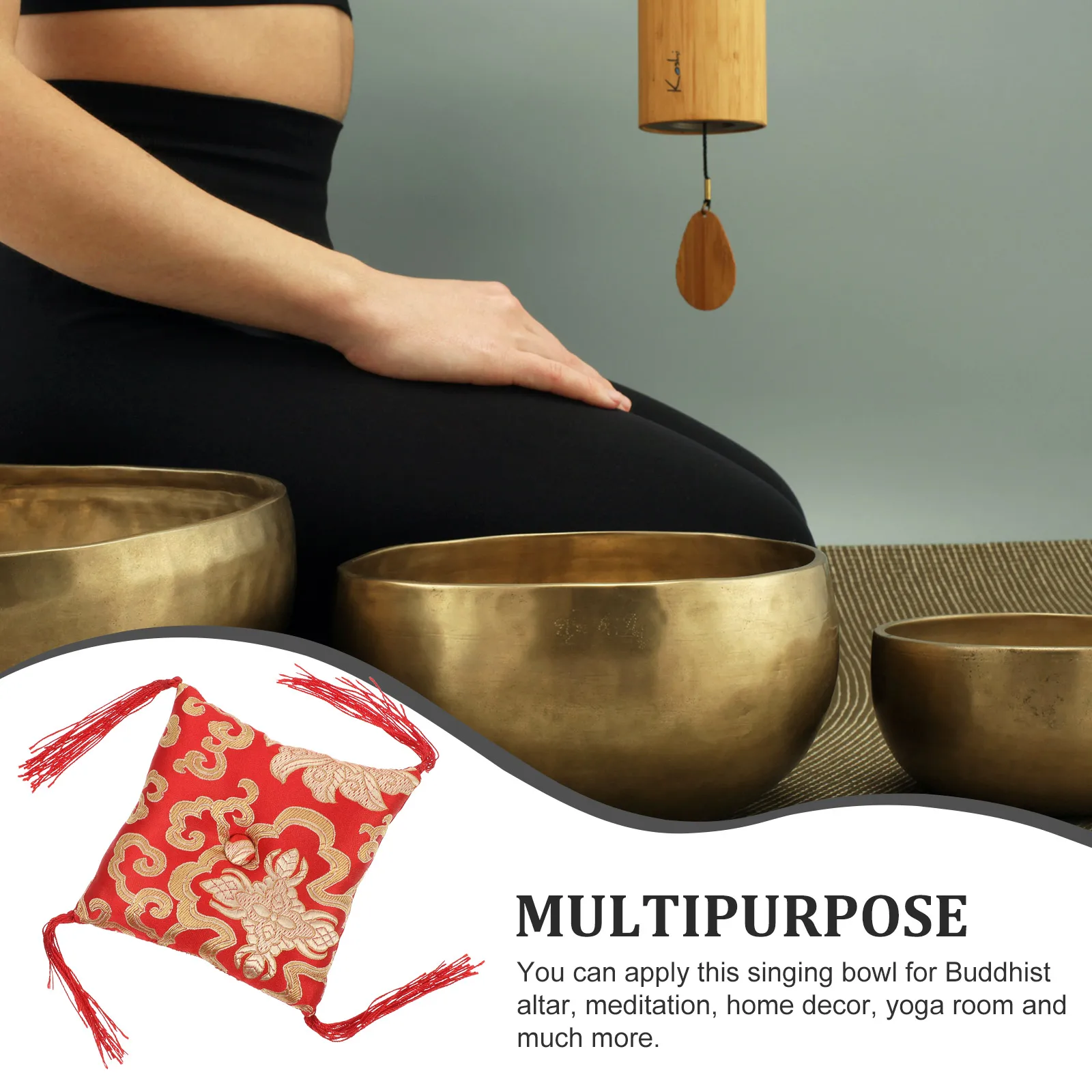 

Buddha Sound Bowl Cushion Tibetan Singing Pad Blessing Meditation Pillow Handmade Yoga Bolsters