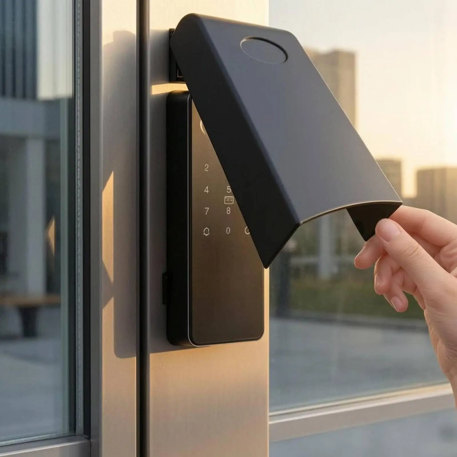 Outdoor Lock Cover Polycarbonate Rain Shield for Keypad Door Hinged Top Protection for Exterior Security Access
