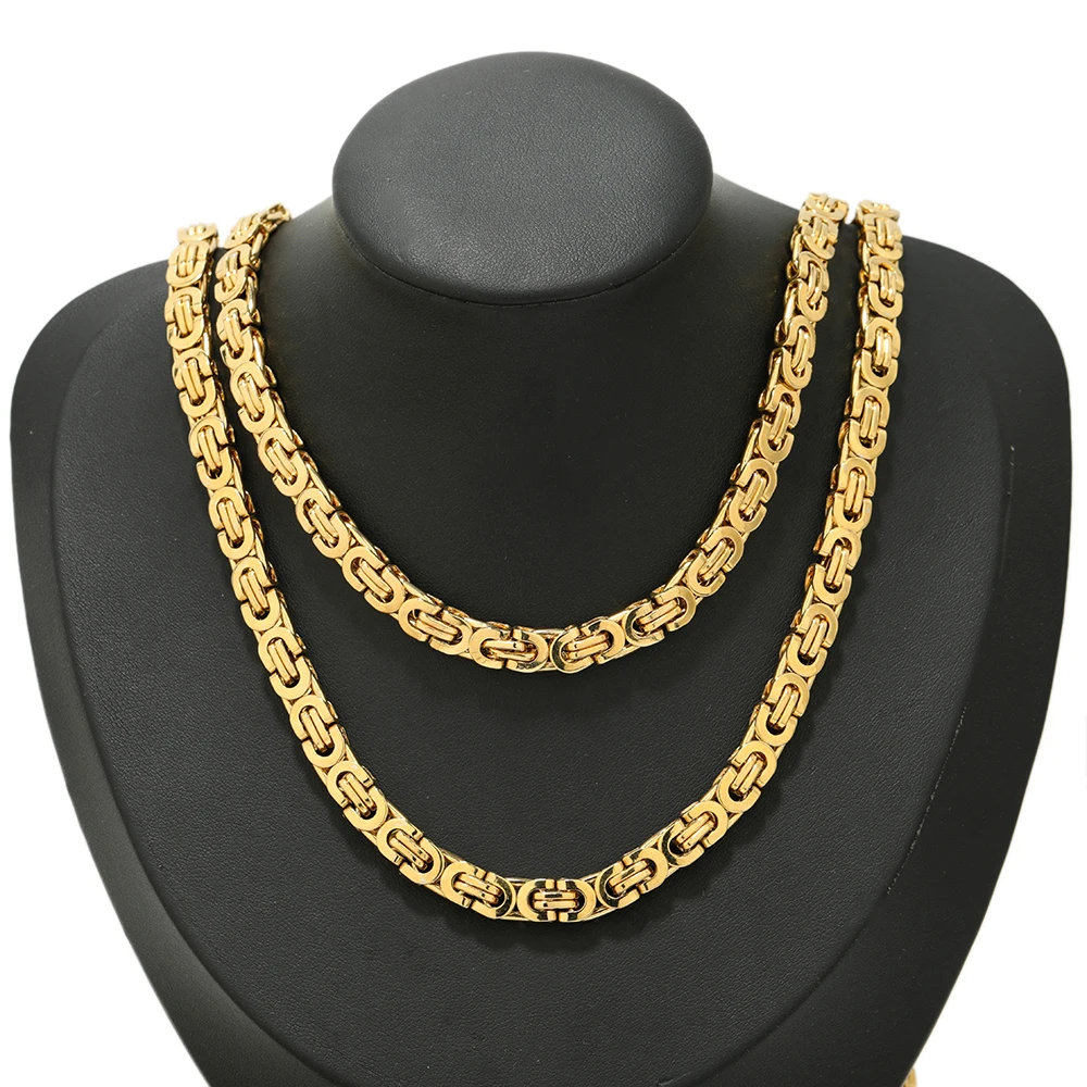 1 Meter Stainless Steel Width 8/6MM Chunky Big Chains Flat Link Chains for DIY Chunky Thick Lock Chain Necklaces Jewelry Making