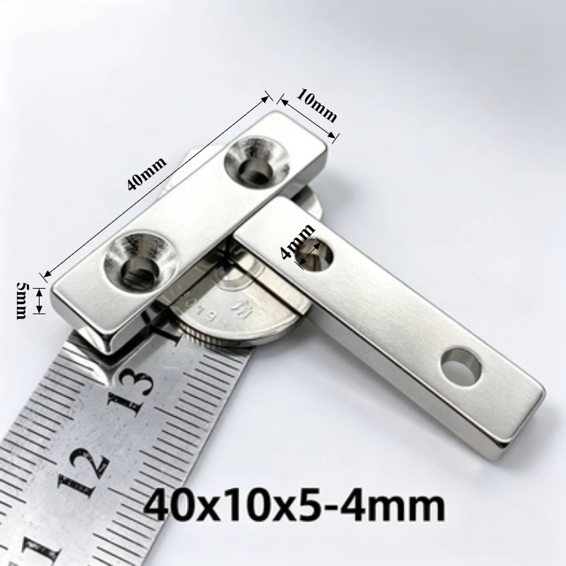 40x10x5mm Square Countersunk Neodymium Magnet With 4mm Hole Super Strong NdFeB Rare Earth Permanent Magnet for DIY Project