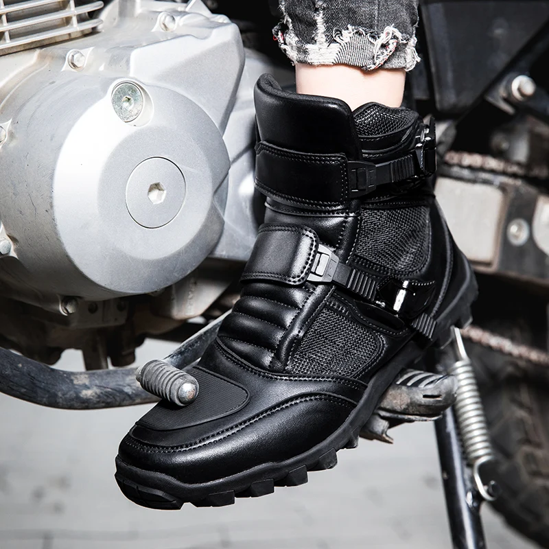 

Motorcycle protective riding boot men four season anti slip breathable hight top off-road travel equipment casual cycling shoes