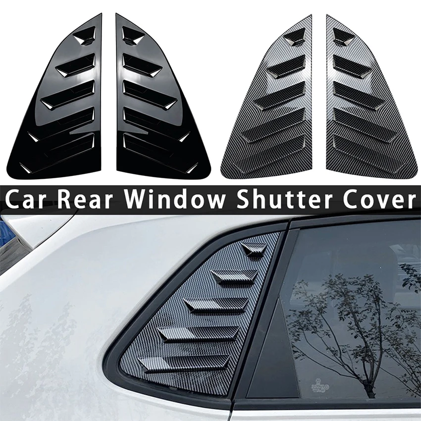 

For Volkswagen Polo MK6 Polo 2018 + Black Car Rear Window Shutter Cover Trim Window Louver Side Vent Trim Auto Accessories