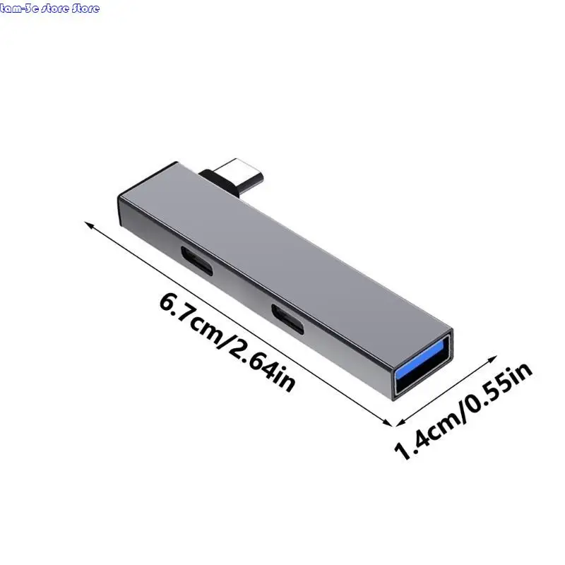 D0UA 휴대용 USB C Hub Type C ~ 2Type C USB 스플리터를 광범위하게 사용하고 플러그 및 재생