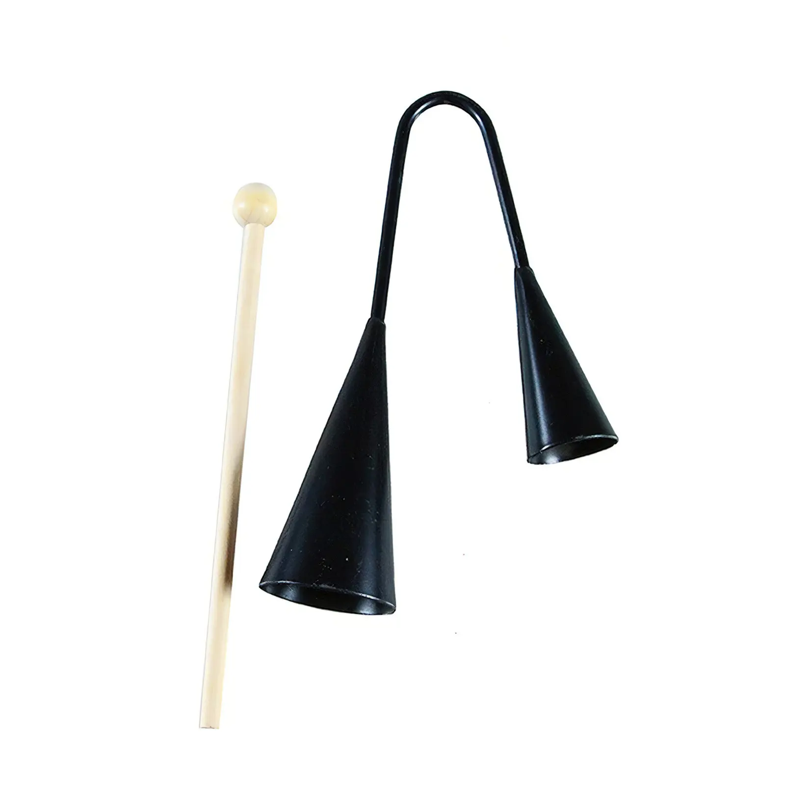 Campana Agogo de Doble Tono, Instrumento Musical Pequeño, Percusión Tradicional de Samba, Educación Temprana, Baqueta Negra