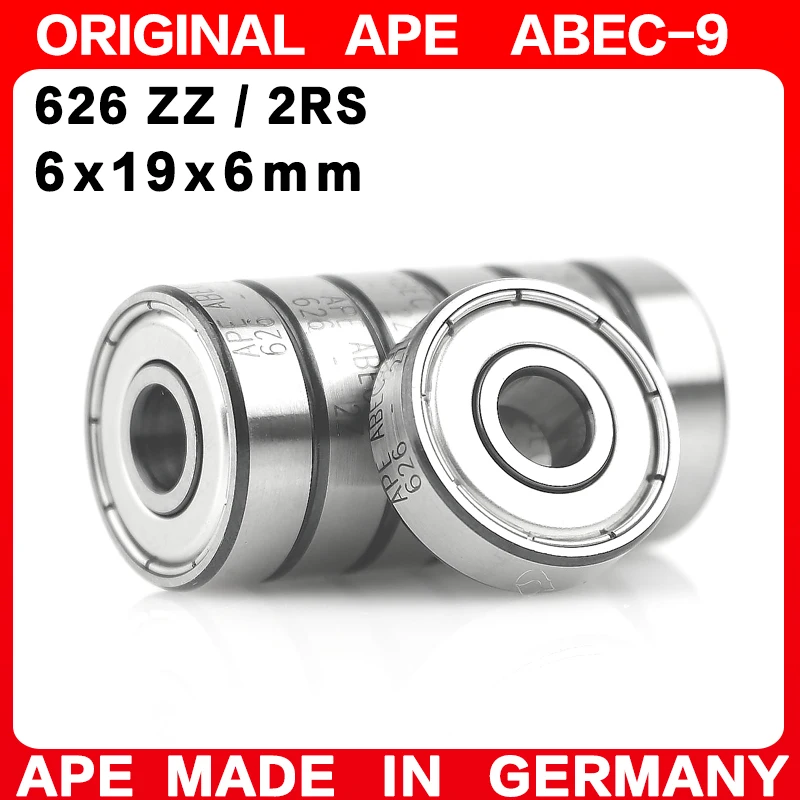 10-100PCS Germany ABEC-9 Bearing 626 ZZ 2RS 6*19*6 mm 626-2RS 626ZZ Z  RS LB LU - 2Z Miniature Precision Ball Bearings