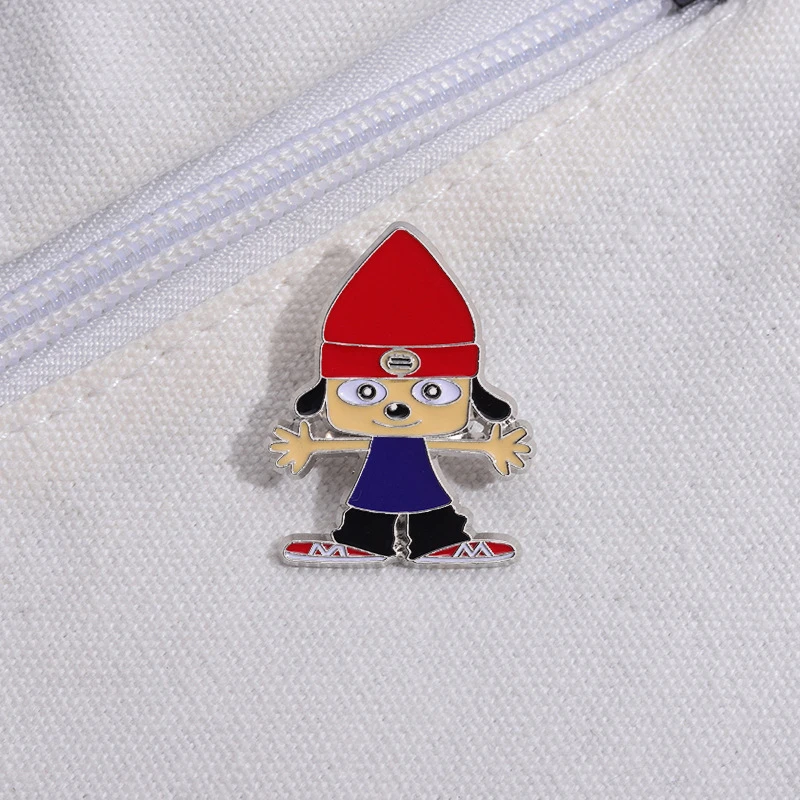 Spel Parappa De Rapper Rode Hoed Hond Cosplay Broche Unisex Legering Badge Emaille Reversspeld Sieraden Kostuum Tas Accessoires Prop