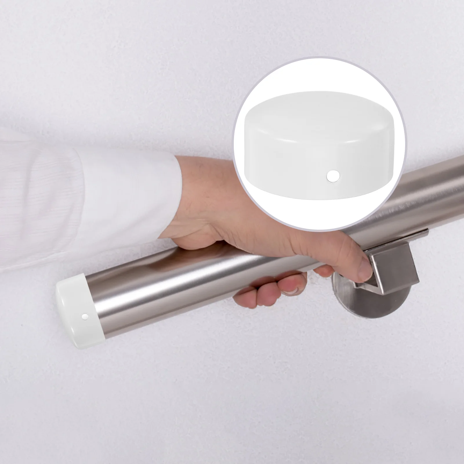 2 Pcs Stainless Steel Handrail Cover Sealing Railings Cap Metal Stair Caps Armrest Deck