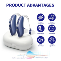 Bluetooth Mini Rechargeable Hearing Aid Digit BTE Hearing Aids Adjustable Tone Sound Amplifier Portable Deaf Elderly Hearing Aid