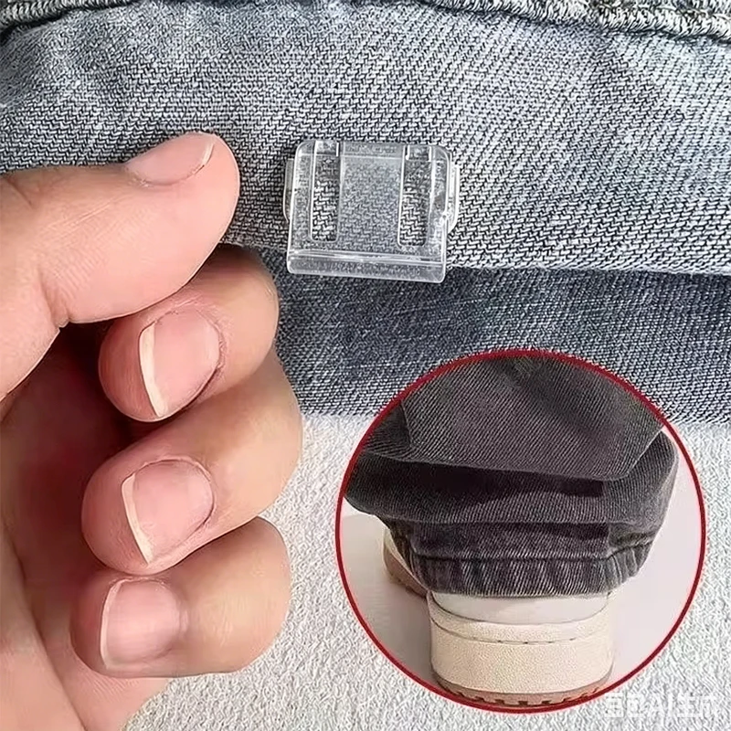 4/10 Stück unsichtbare Beinkurzungsclips, rutschfeste Hosenkantenclips, Schnellverschluss-Haftclips, versteckte Hosenversteller, Nähzubehör – Detail 1