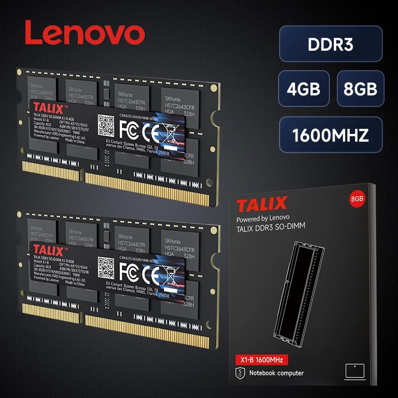 

Lenovo Talix DDR3 Computer Memory Ram SODIMM Laptop RAM 8GB 4GB 1600Mhz High Performance Notebook SO-DIMM RAM 1.1V CL11