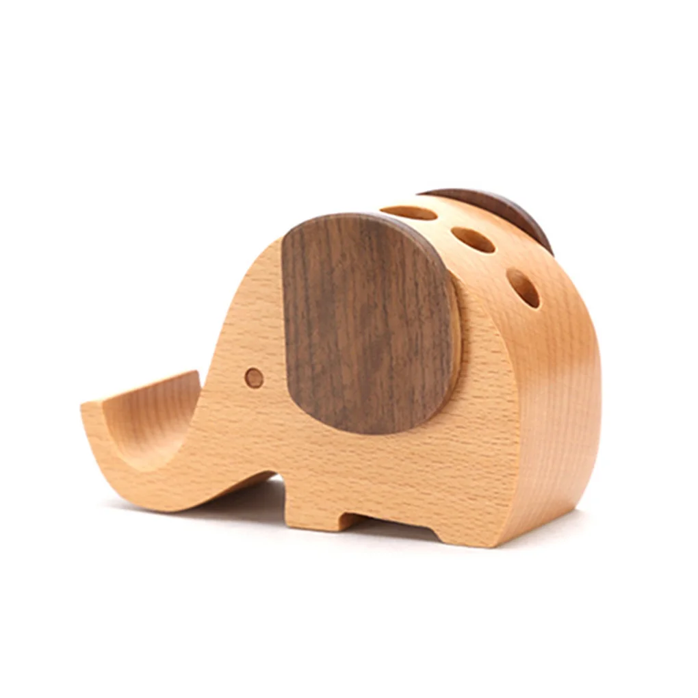 Elephant Shaped Pen Holder Decorative Container Organizer Solid Child