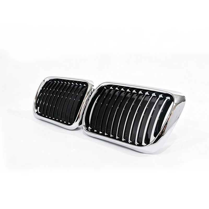 Chrome/ Black Single/Double Slat Kidney Grille for BMW E36 3-Series LCI 1997-1999 Grill 316 318 320 Thickened view 4