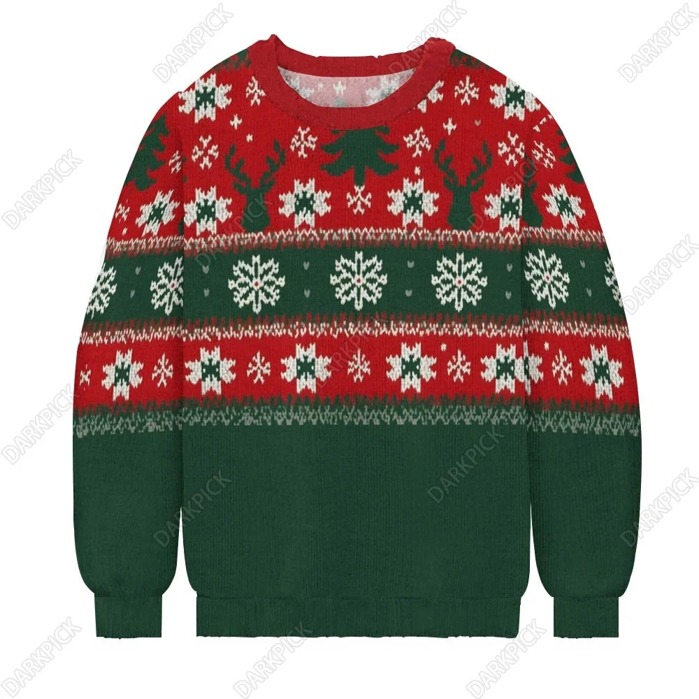

Christmas Men's Print Casual Knit Crew Neck Sweater Women For Men Sweater