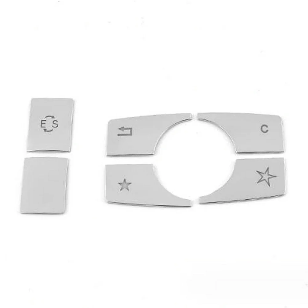 New 6Pcs Center Console Multimedia Button Cover For E Class W212 10-15 Direct Replacement  Car Accessories