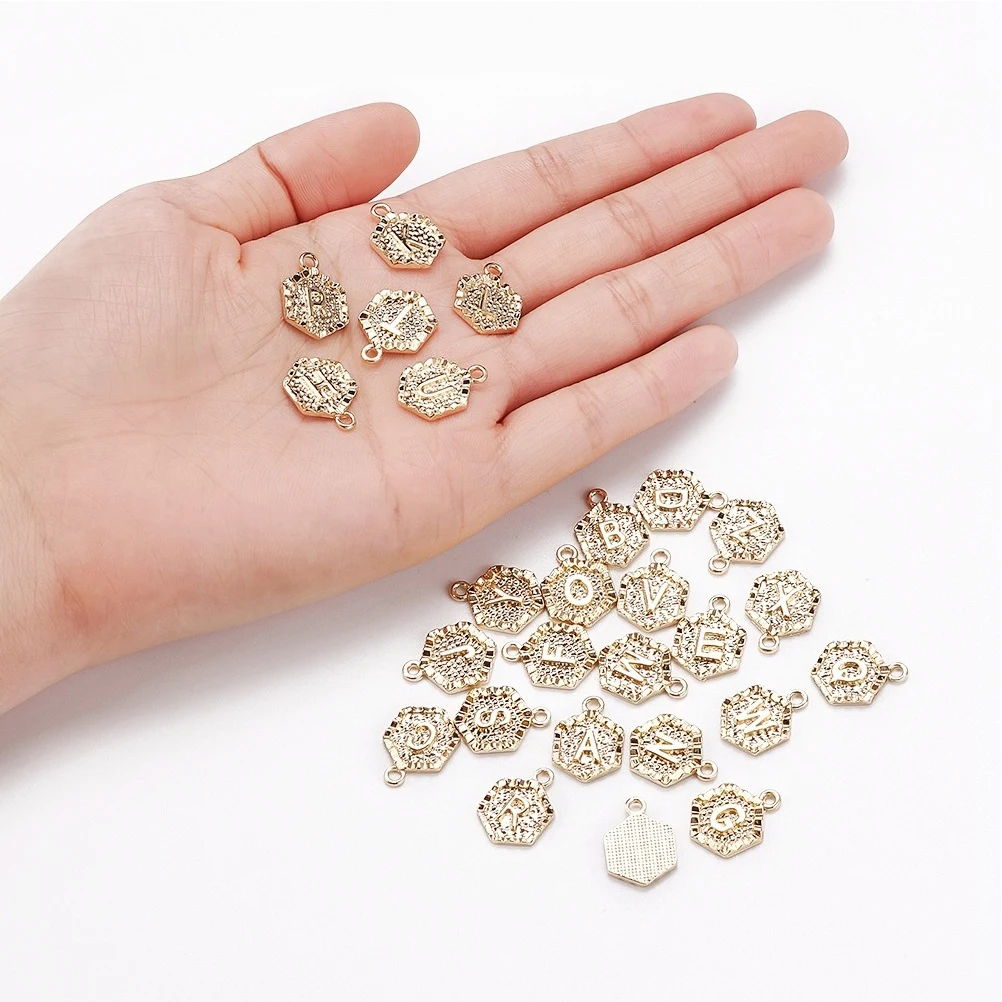

26 Pcs Alloy English Alphabet Pendant Accessories Jewelry Charms Decorative Letter Pendants for Handmade Home Decor Projects