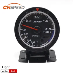 CNSPEED New 2.5'' 60MM Car Turbo Boost gauge Red & White Lighting BAR Type Black Face Car gauge Car Meter With Boost Sensor