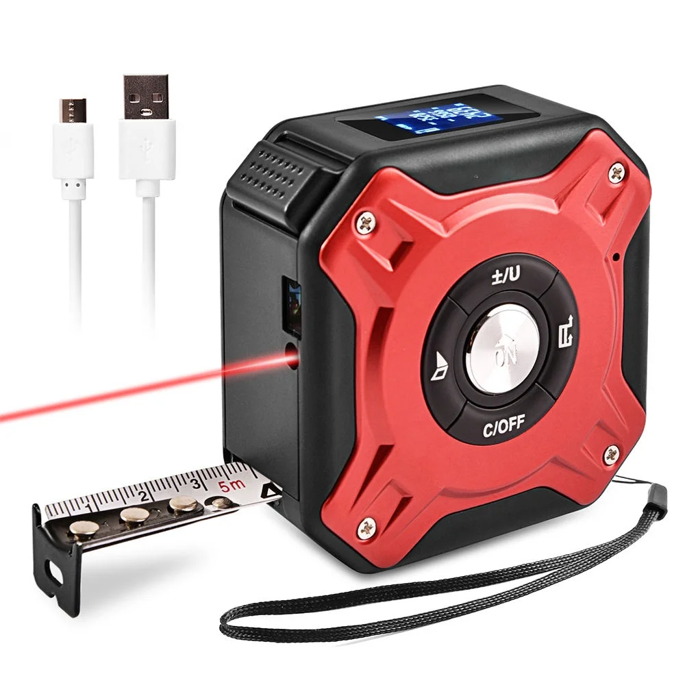 

2-in-1 Rechargeable Precision Rangefinder with 40m High-Precision Measurement & 5m Digital Tape Measure Industrial Grade