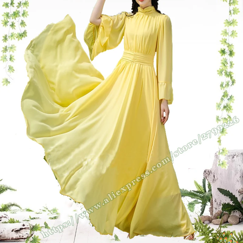 

Korean Fashion Women's Long Dress ，Women's Elegant Dresses for women 2024 ，Beach Maxi Yellow Dress Women，Summer Dress 2024