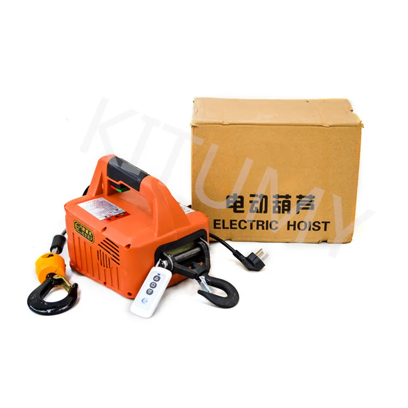 500KG Load Portable Electric Winch Traction Hoist Manual/Remote Control/Wire Control Electric Hoist 220V/110V Hoist Lifting Tool