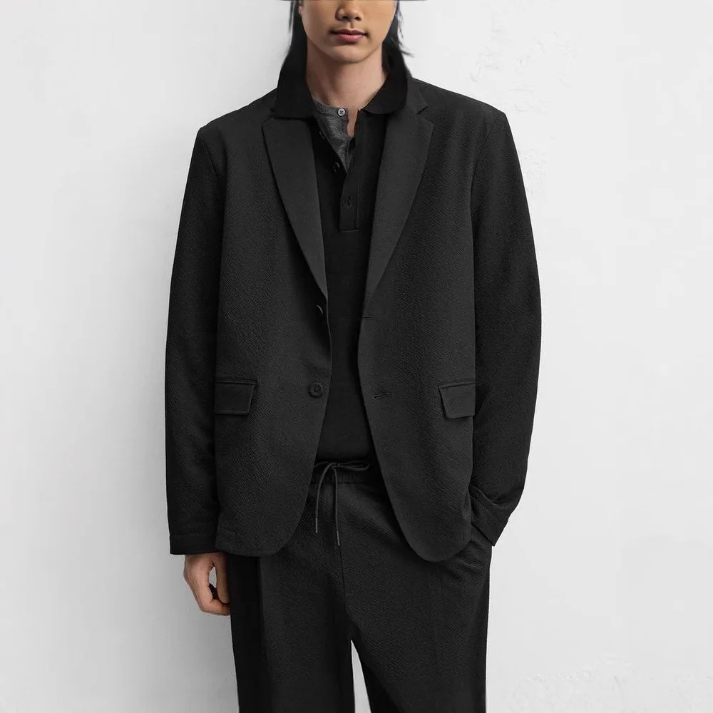 

2025 Autumn New Product Men's Foam Yarn Loose Texture Casual Suit Coat