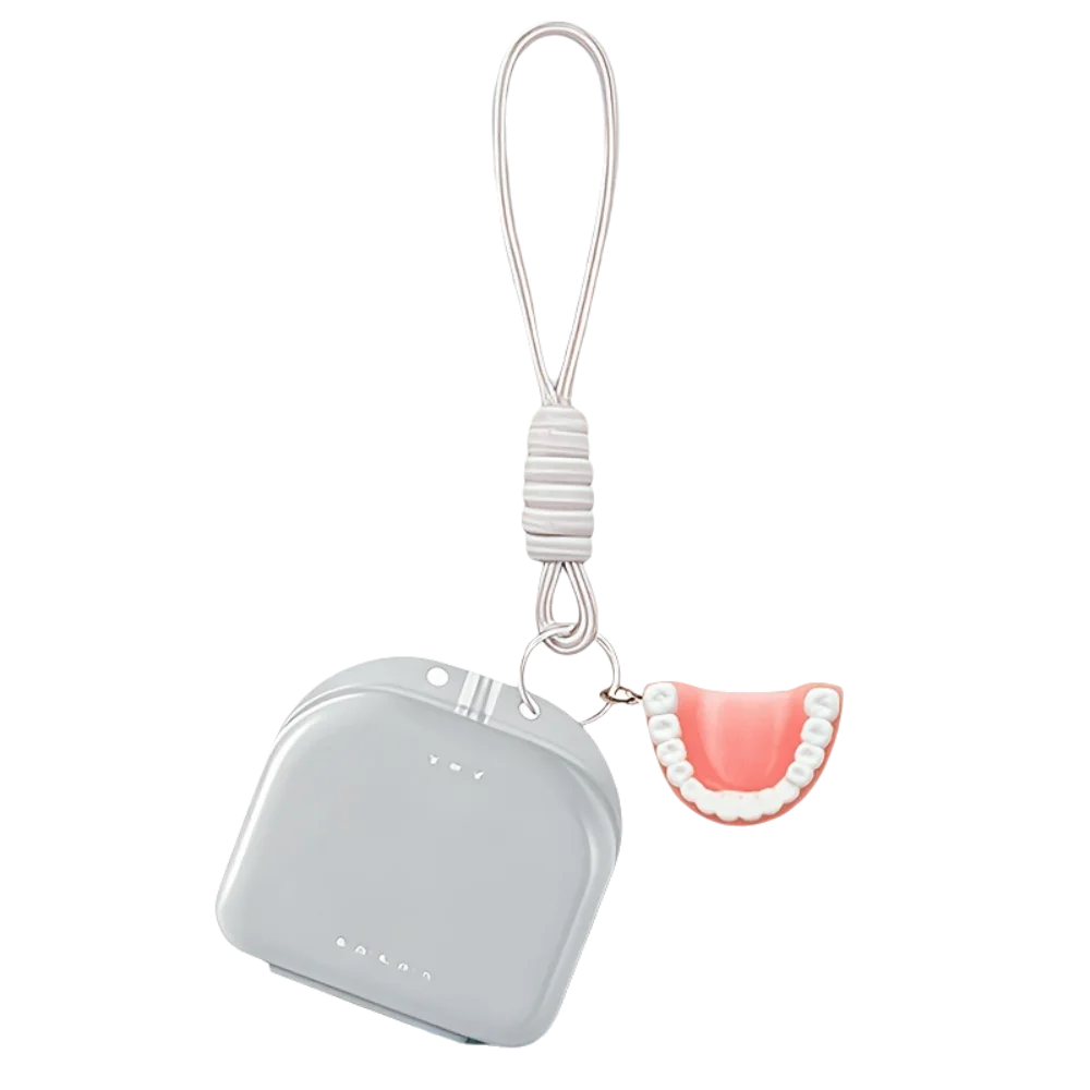 Secure Multi-Functional Invisible Braces Box Ventilated Bag Lanyard Tooth-Shaped Pendant Box Woven Lanyard Keychain