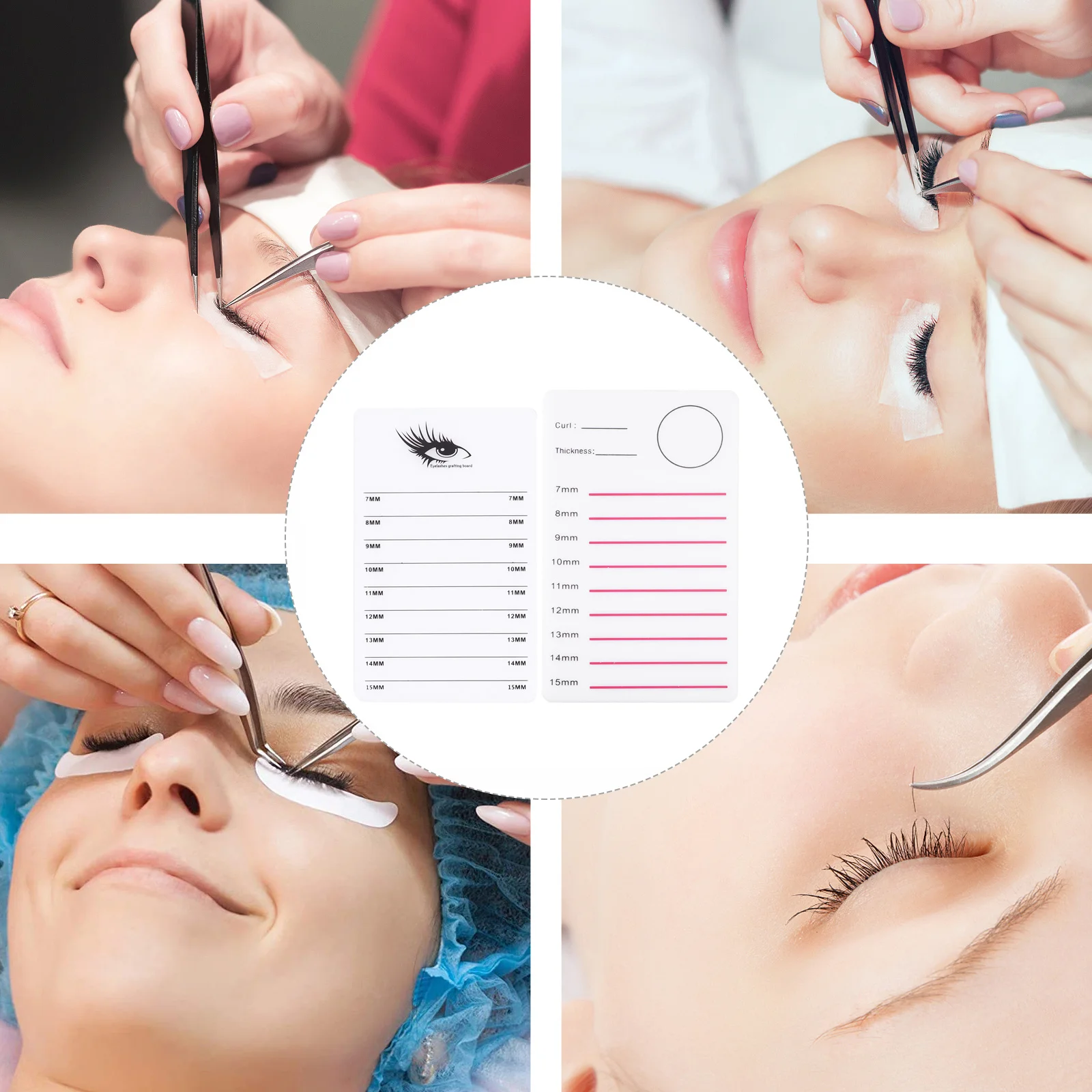 

2pcs Eyelash Holder Professional Lightweight Durable Clear Number Display For Salon Home Use Lash Extension Pallet Eyelash