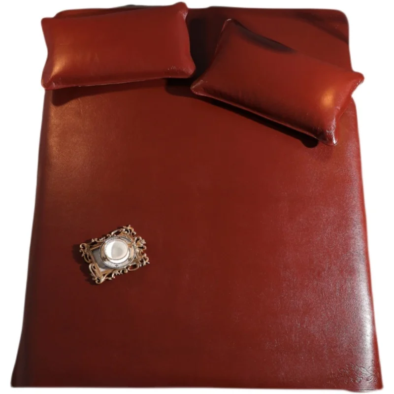 

Super thick first-layer buffalo leather mat, thickened 1.8 meters 1.5m genuine leather cowhide soft mat three-piece set single