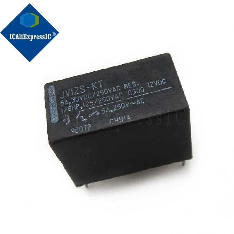 5pcs/lot JV12S-KT JV24S-KT JV12-KT JV24-KT 4Pin 5A30VDC/250VAC 12VDC Power Relay In Stock