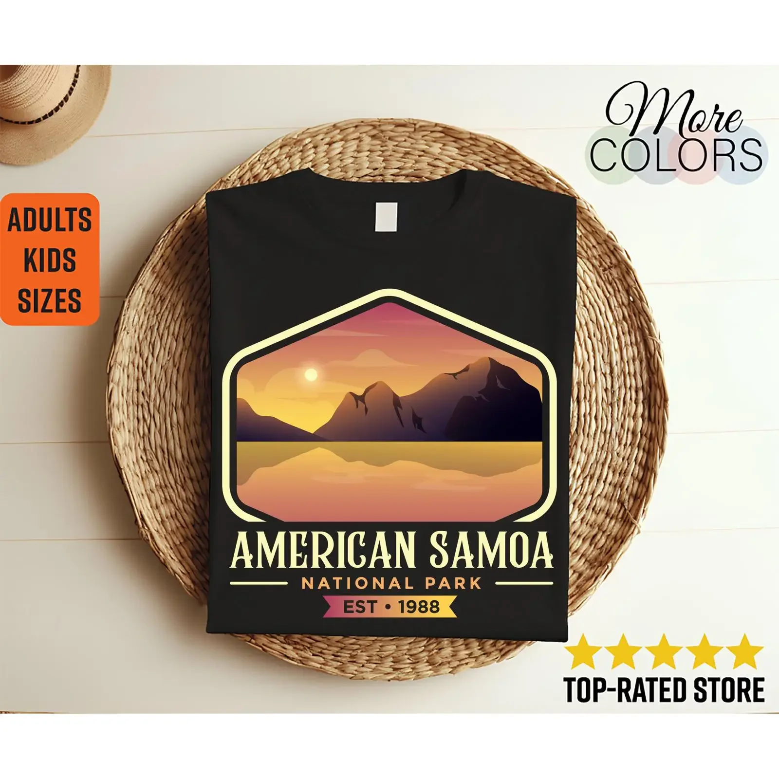 Vintage American Samoa National Park Est 1988 T Shirt Outdoor Hiking Camping Adventure for Adults Kids US Lover vintage Washed