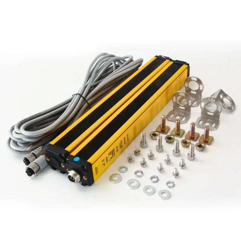 Safety Light Curtain Sensor, 40mm Resolution Photoelectric Grating Barrier, 12-24V DC NPN/PNP Area Protection Device