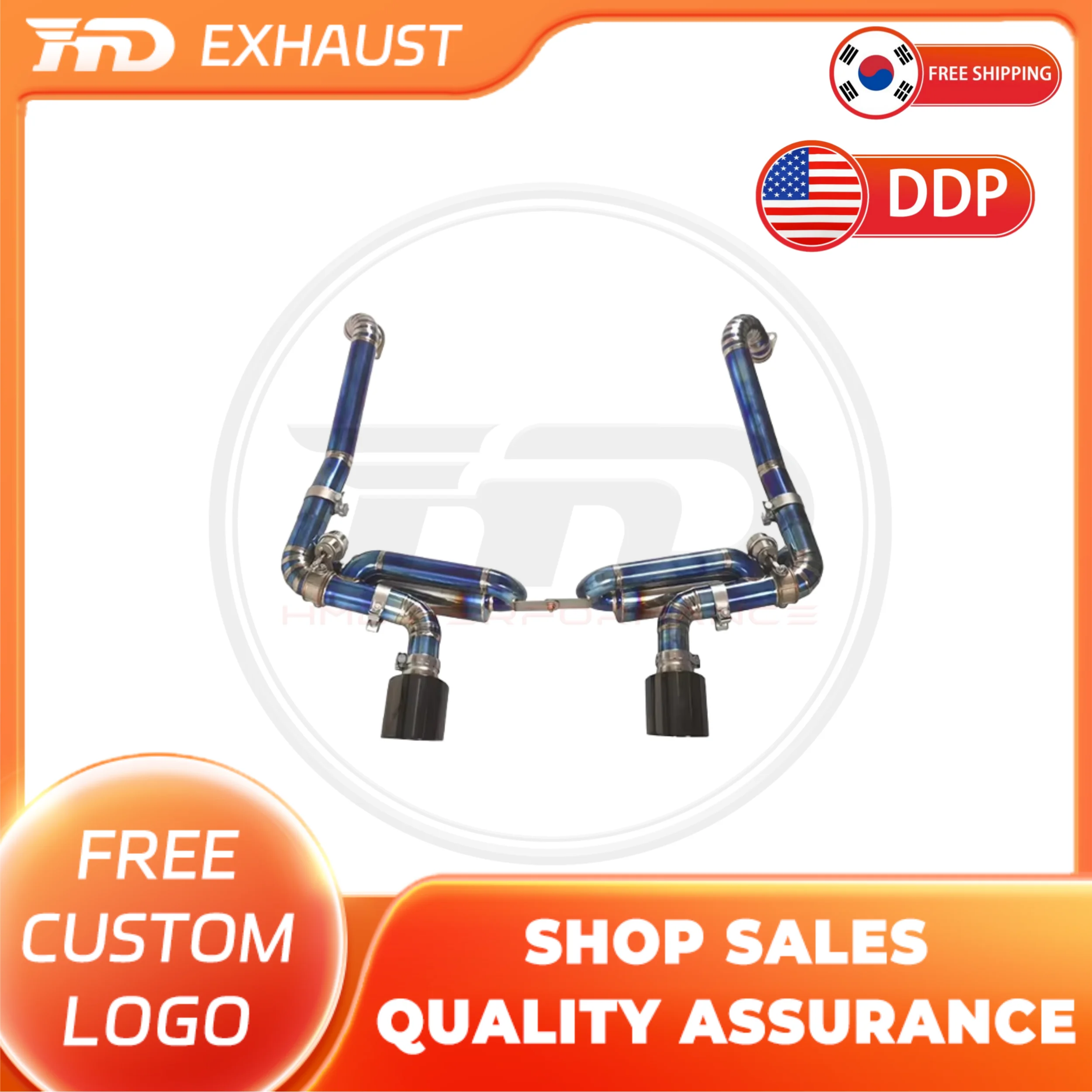 

HMD Hot sale Titanium Exhaust System Performance Catback for Porsche 718 2.0T/2.5T Cayman Boxster With GT4 Diffuser Auto Modify