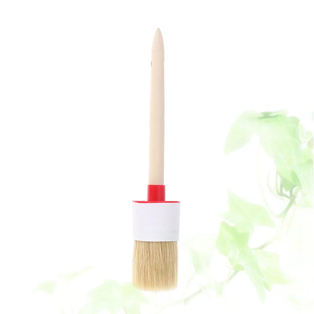 

1 pc Bristle Wooden Handle Round Oil Painting Brush For Bbq 20Mm Portable Ergonomic Design All Brands Great Gift