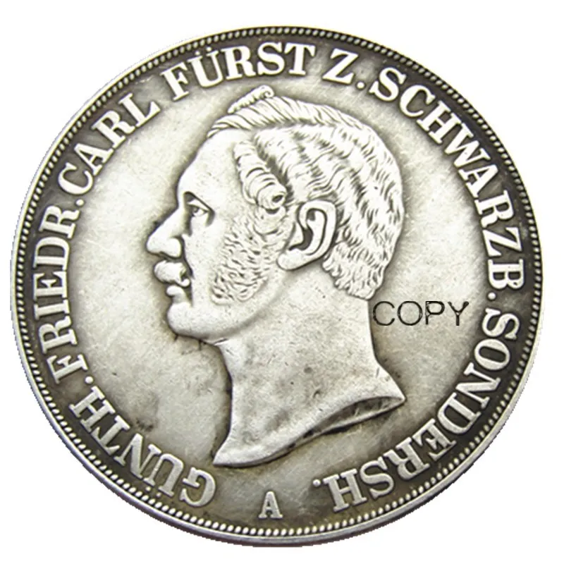 DE(25)Germany 1854 2 Thaler  3½ Gulden - Günther Friedrich Karl II Silver Plated Copy Coin