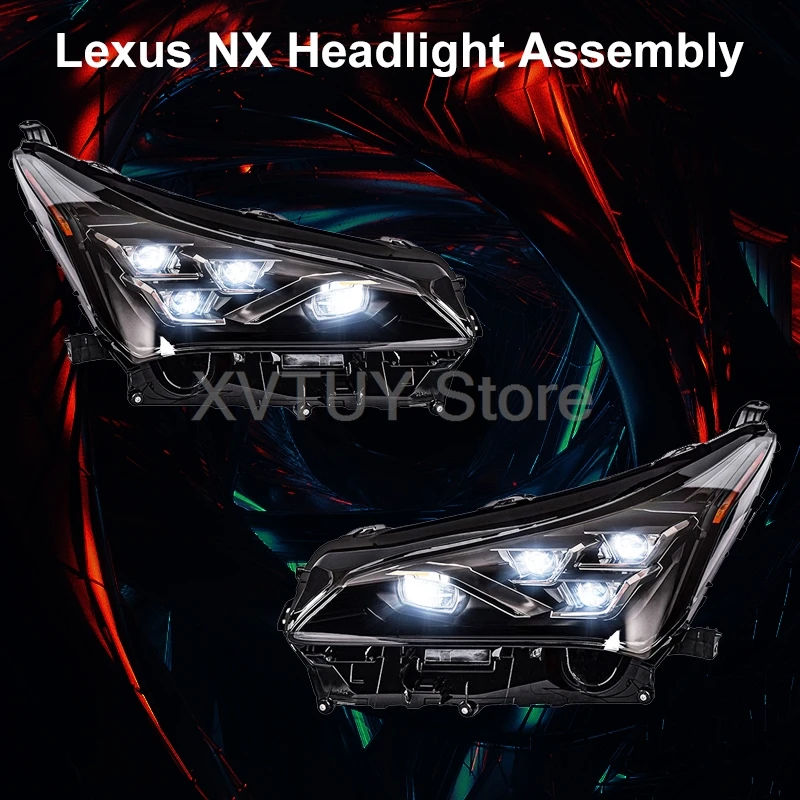 Headlights For Lexus NX 2015-2021 LED Assembly SUV Upgrade Front Lamps 4 Eyes Matrix-Style Turn Signal Light Auto Accessories