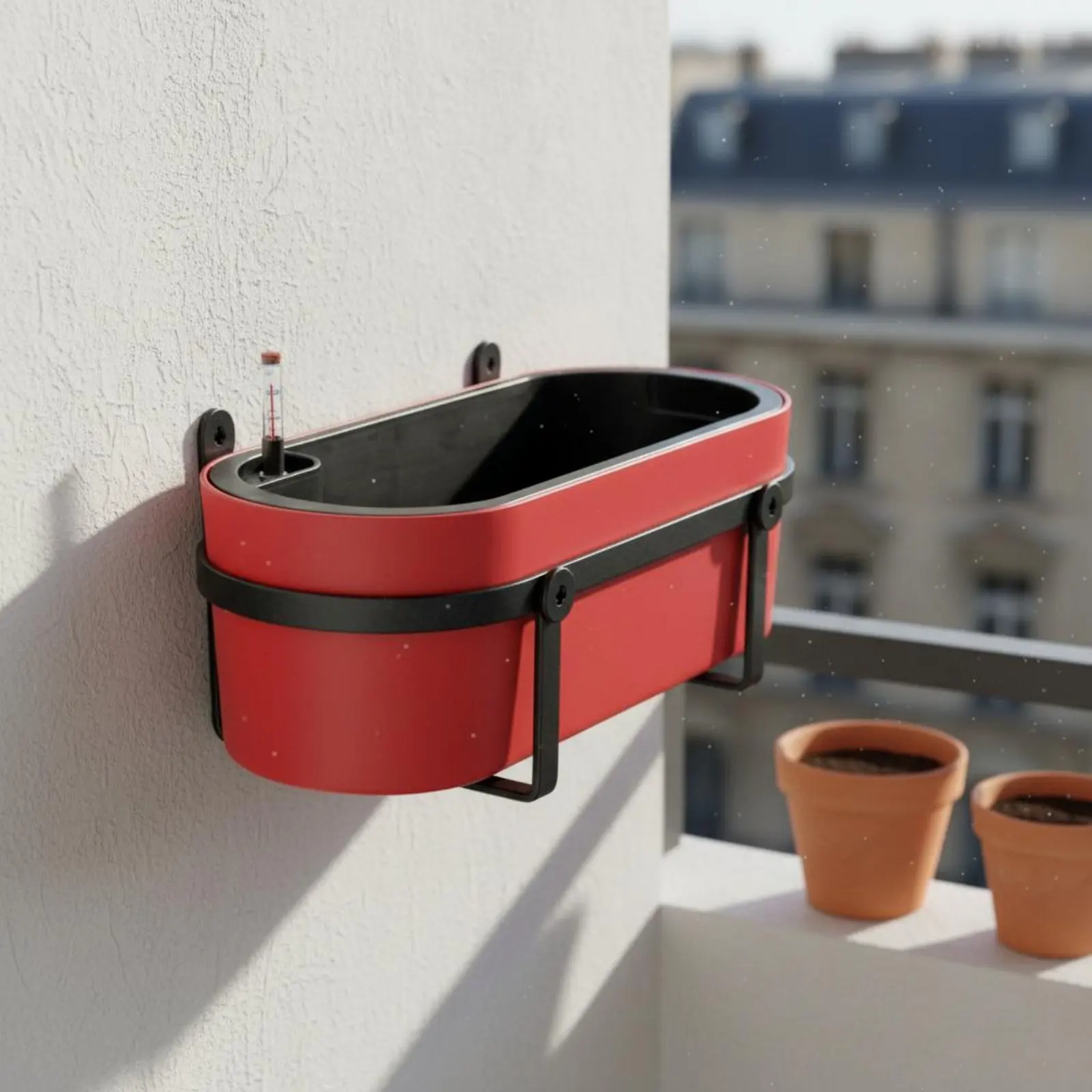 Maceta Rectangular con Patas, Macetero Colgante Rectangular para Montar en la Pared, Macetero Colgante para Barandilla, Diseño Minimalista para Oficina