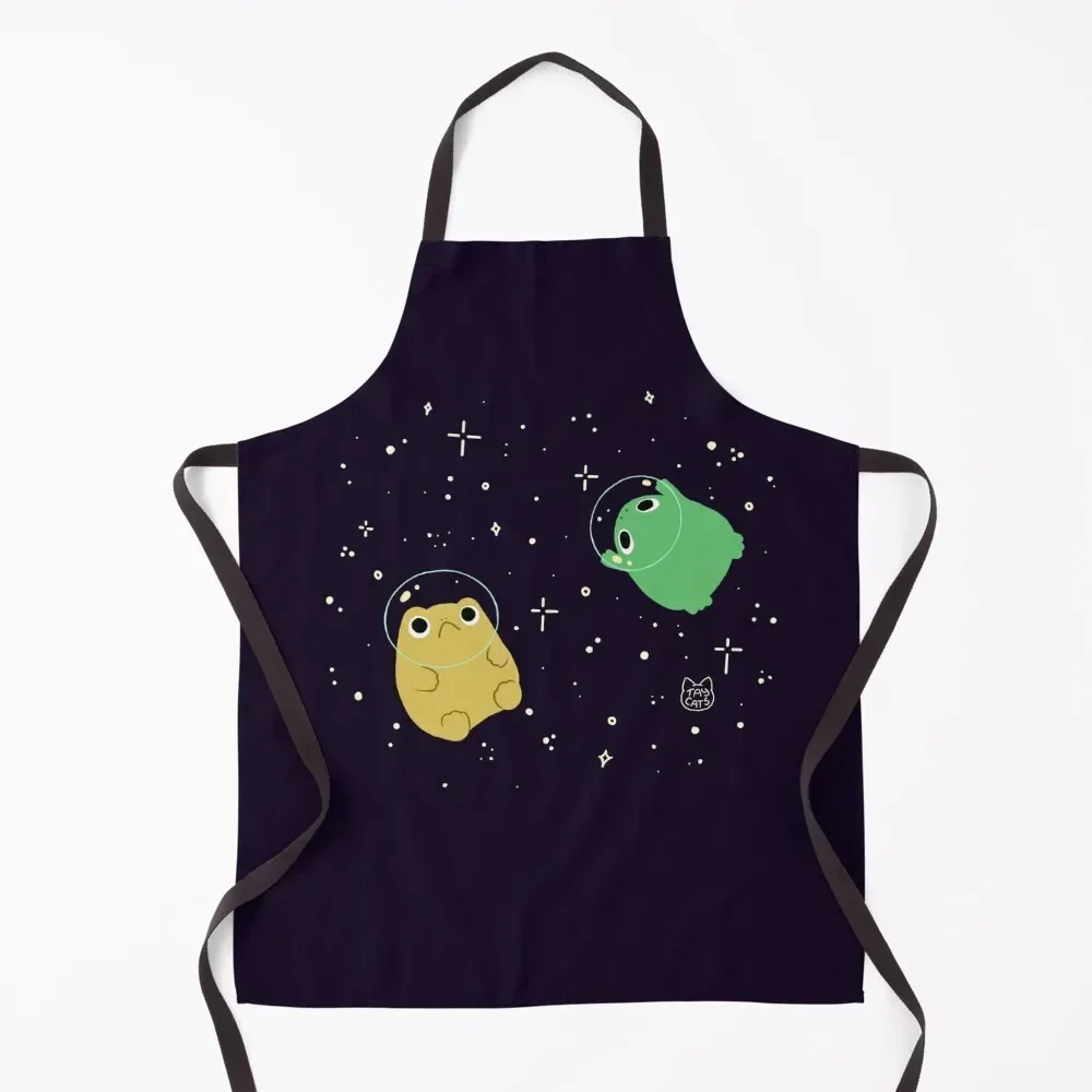 Space Frogs Apron work gowns for women cleaning Manicurists Kitchen Utensils with personal logo Apron