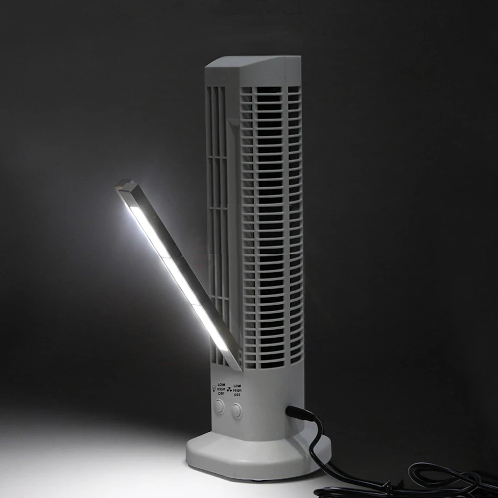 2 in 1 Towers Fan with Light Bar Lightweight Quiet Table Cooling Fan Portable Air Conditioner Fan for Bedroom Living Room