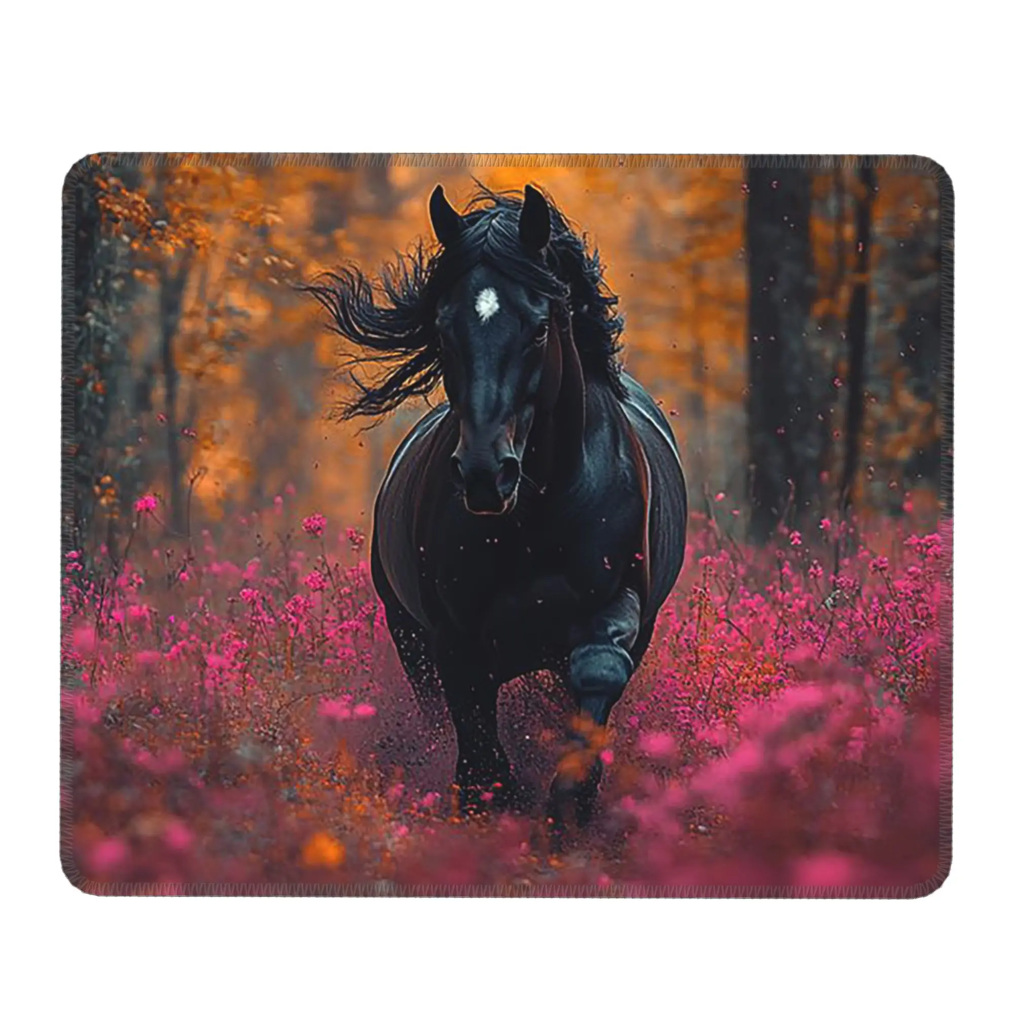 Horse Under The Autumn Leaves Tree Mouse Pad Computer Keyboard Mouse Mat Gaming PC Laptop Desk Mat Office Table Mats